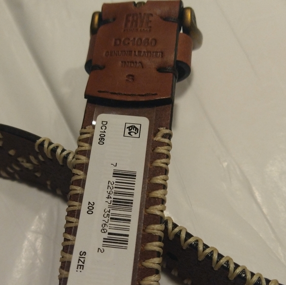 FRYE 30MM embroidered genuine leather women's belt - Picture 6 of 9